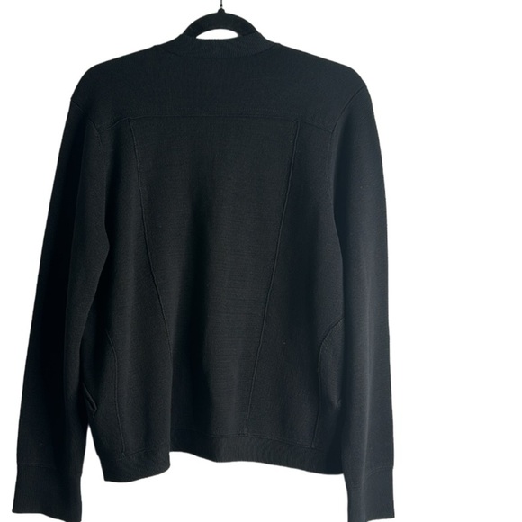 Eileen fisher slik cotton blend zip up knit jacket shirt  L black quilt luxury - Picture 2 of 10